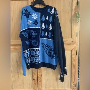 NFL Blue and White Patterned Crewneck Sweater New with tags Sz 2XL